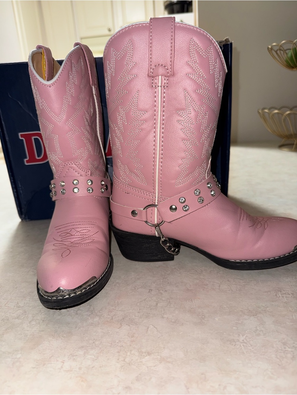 Durango Pink Studded Western Cowgirl Boots